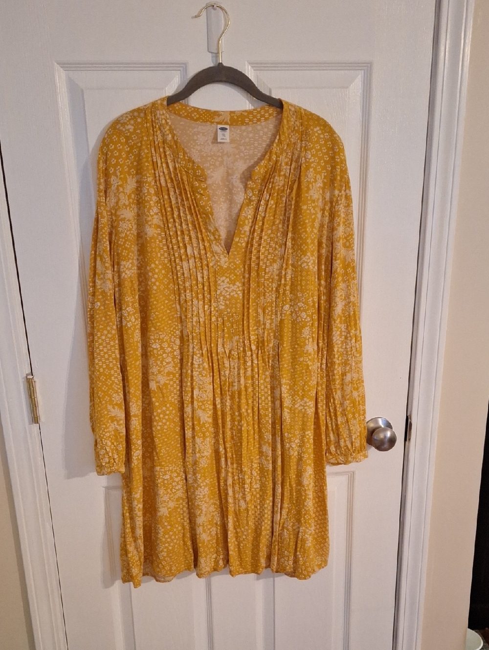 Old Navy Yellow Floral Long Sleeve Tunic Dress